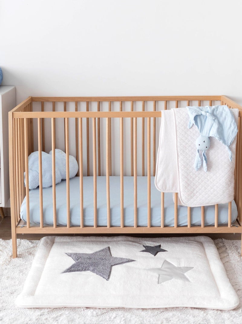 Bemini Tapis de parc et jeu Pady softy et terry Blanc Gris - Kiabi