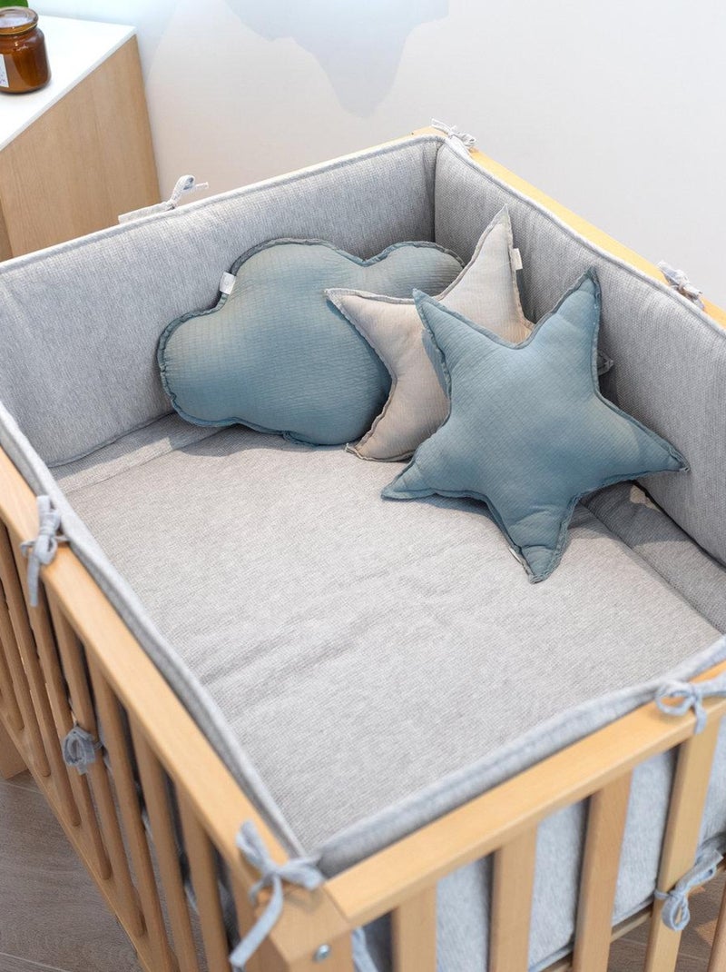 Bemini Tapis de parc et jeu Pady waffle Bio et jersey Bio Gris chiné - Kiabi