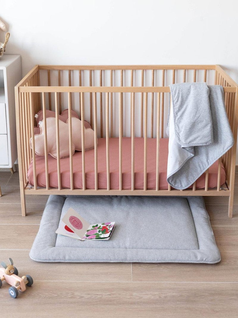 Bemini Tapis de parc et jeu Pady waffle Bio et jersey Bio Gris chiné - Kiabi