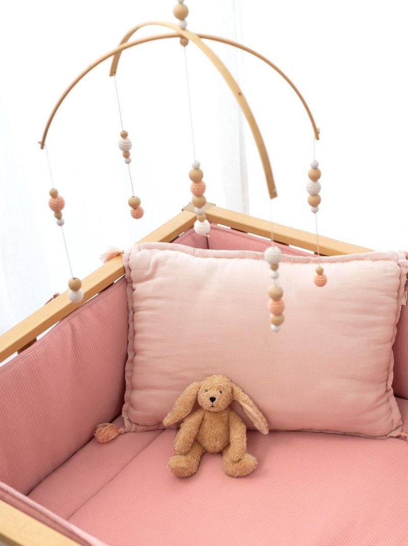 Bemini Tapis de parc et jeu Pady waffle Bio et jersey Bio Rose framboise - Kiabi