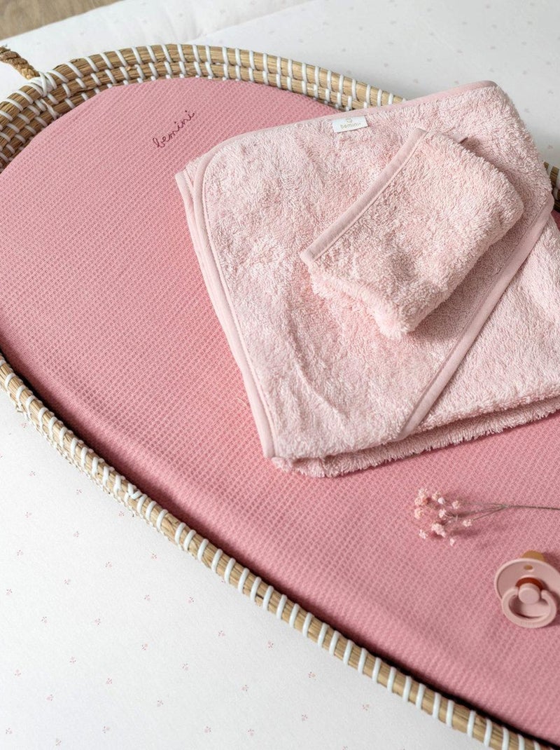 Bemini Tapis de parc et jeu Pady waffle Bio et jersey Bio Rose framboise - Kiabi
