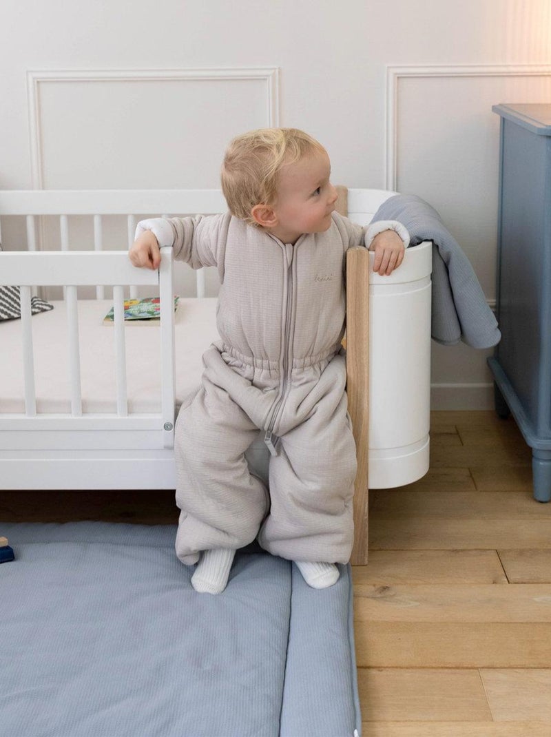 Bemini Tapis de parc et jeu Pady waffle et jersey bio Bleu ardoise - Kiabi