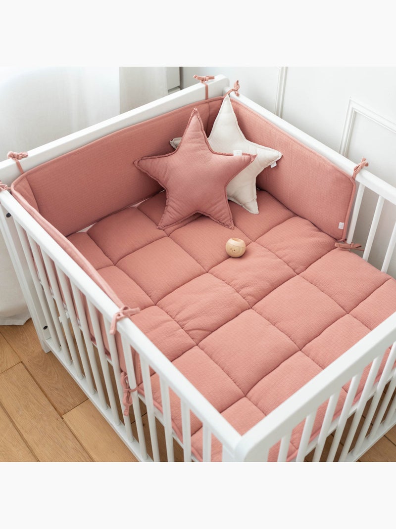 Bemini Tour de lit et parc Jersey texturé doux Parme - Kiabi
