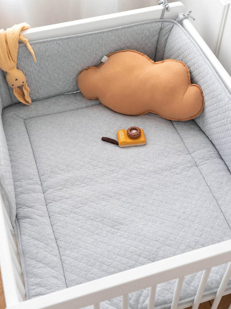 Bemini Tour de lit et parc Pady quilted jersey Gris chiné - Kiabi