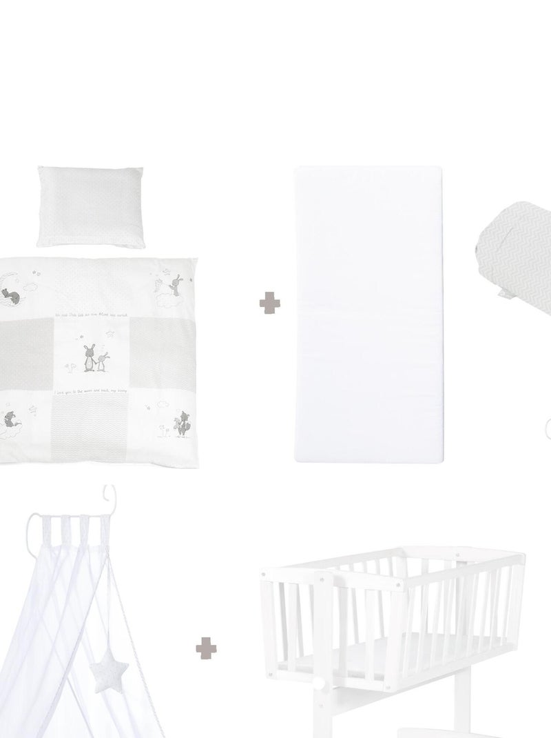 Berceau avec literie complète imprimée lapin 'Fox & Bunny' ROBA Blanc - Kiabi