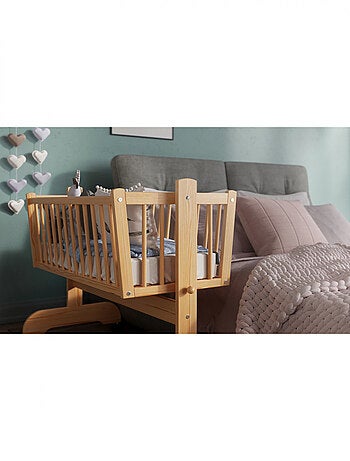 Berceau bébé - EMILIE - 90x40 cm - Matelas Inclus - Bois