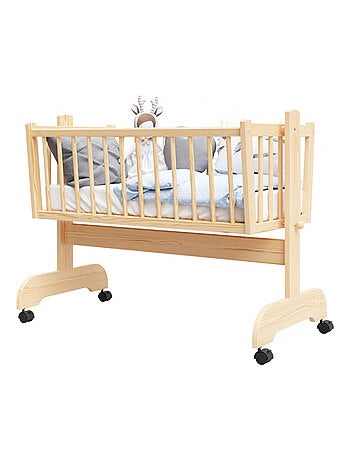 Berceau bébé - EMILIE - 90x40 cm - Matelas Inclus - Bois
