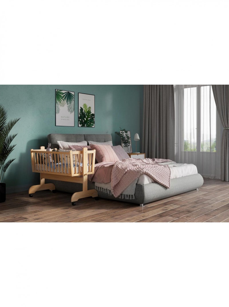 Berceau bébé - EMILIE - 90x40 cm - Matelas Inclus - Bois Beige - Kiabi