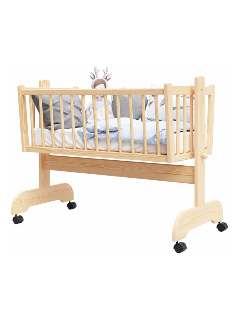 Berceau bébé - EMILIE - 90x40 cm - Matelas Inclus - Bois Beige - Kiabi