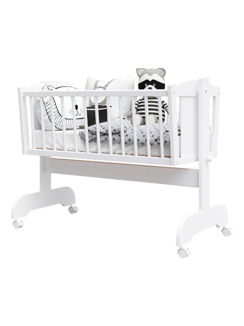 Berceau bébé - VICTORIA - 90x40 cm - Matelas Inclus Blanc - Kiabi