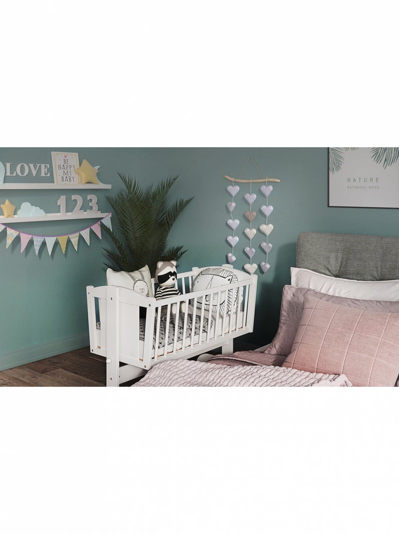 Berceau bébé - VICTORIA - 90x40 cm - Matelas Inclus Blanc - Kiabi