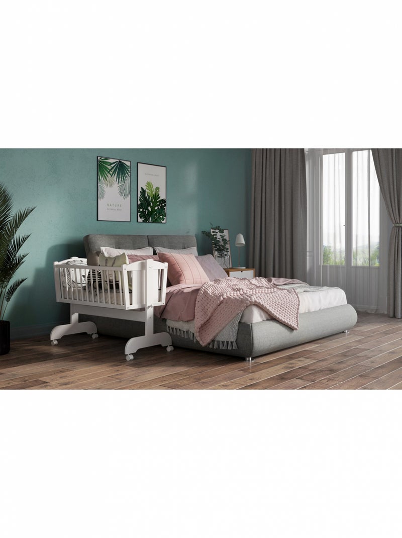 Berceau bébé - VICTORIA - 90x40 cm - Matelas Inclus Blanc - Kiabi