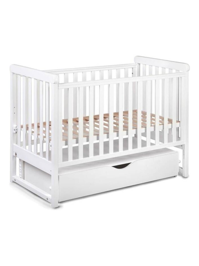 Berceau bébé à bascule YappyMove avec sommier réglable et tiroir Blanc - Kiabi