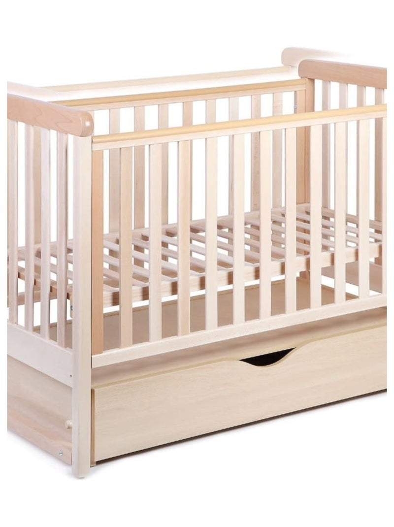 Berceau bébé à bascule YappyMove avec sommier réglable et tiroir Bois naturel - Kiabi