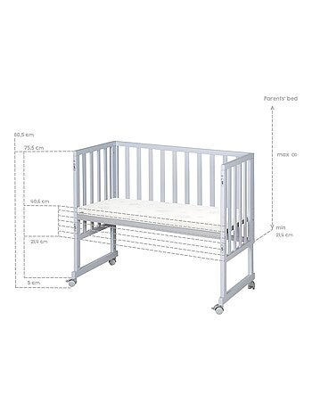 Berceau cododo 3en1 avec matelas respirant et barrières - ROBA