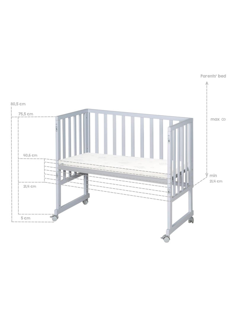 Berceau cododo 3en1 avec matelas respirant et barrières - ROBA Gris taupe - Kiabi