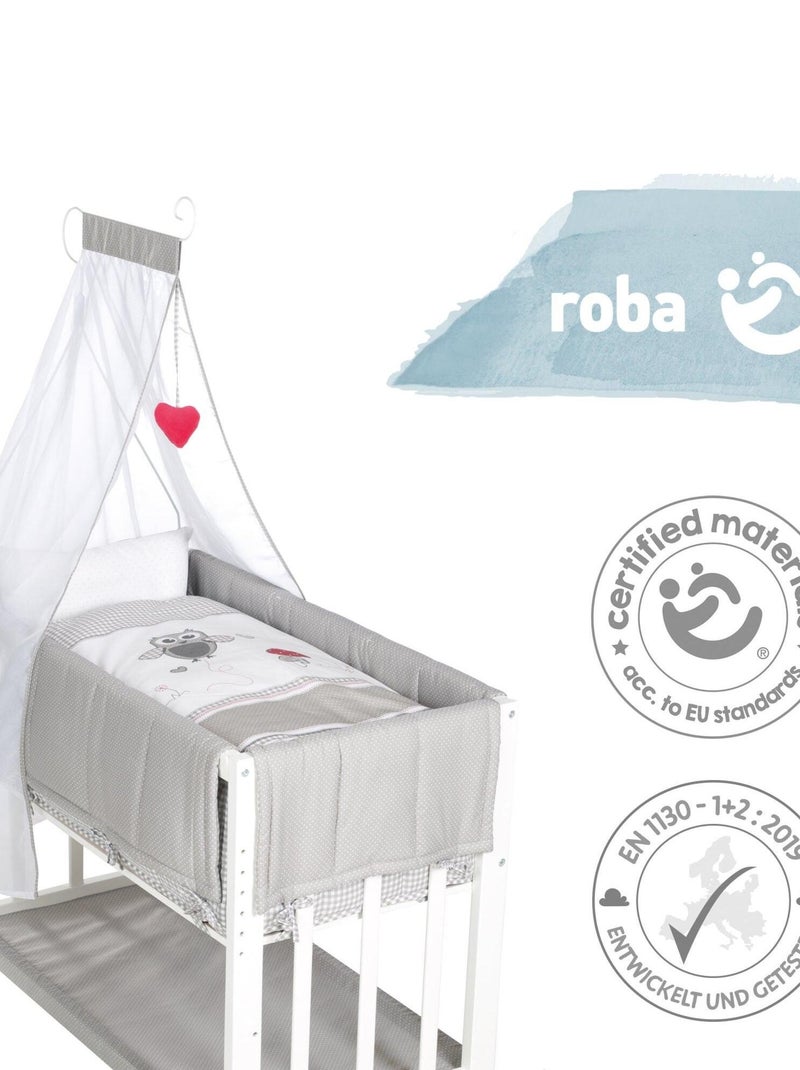 Berceau cododo 4en1 avec literie complète imprimée 'Adam & Eule' ROBA Blanc - Kiabi