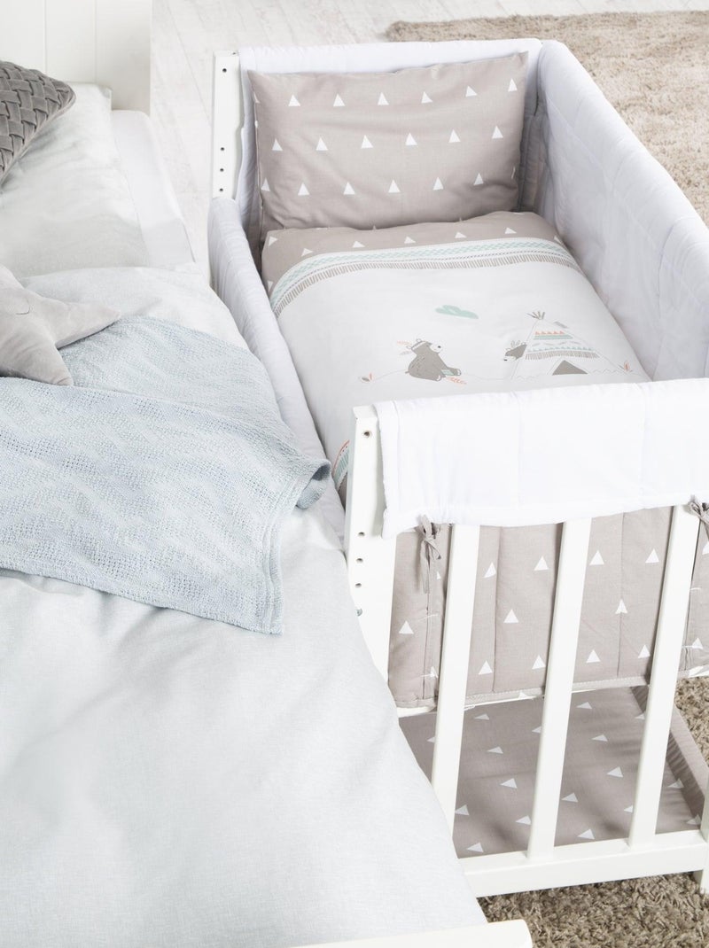 Berceau cododo 4en1 avec literie complète imprimée ourson 'Indibear' ROBA Blanc - Kiabi