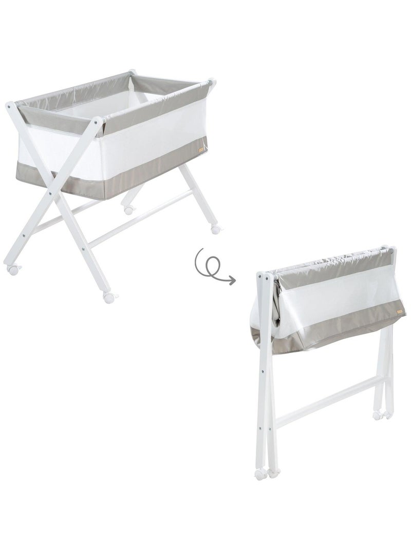 Berceau cododo pliable avec matelas et roulettes à freins - ROBA Blanc Gris - Kiabi
