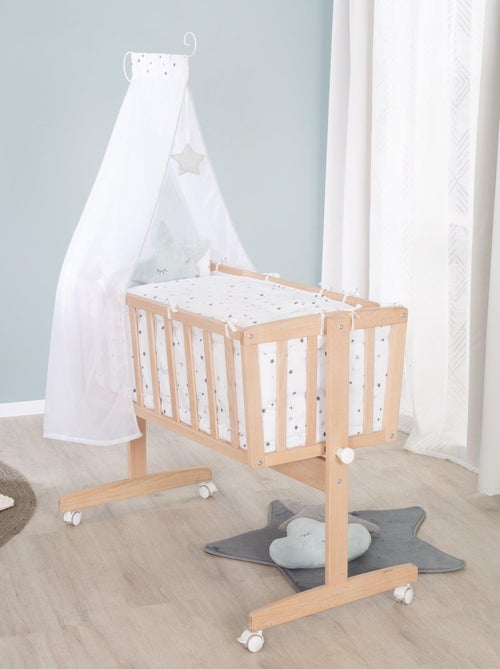 Berceau complet en hêtre massif Bio - Motif étoiles - 'Roba sternenzauber' - Kiabi