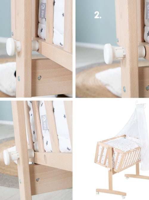 Berceau complet en hêtre massif Bio - Motif étoiles - 'Roba sternenzauber' - Kiabi