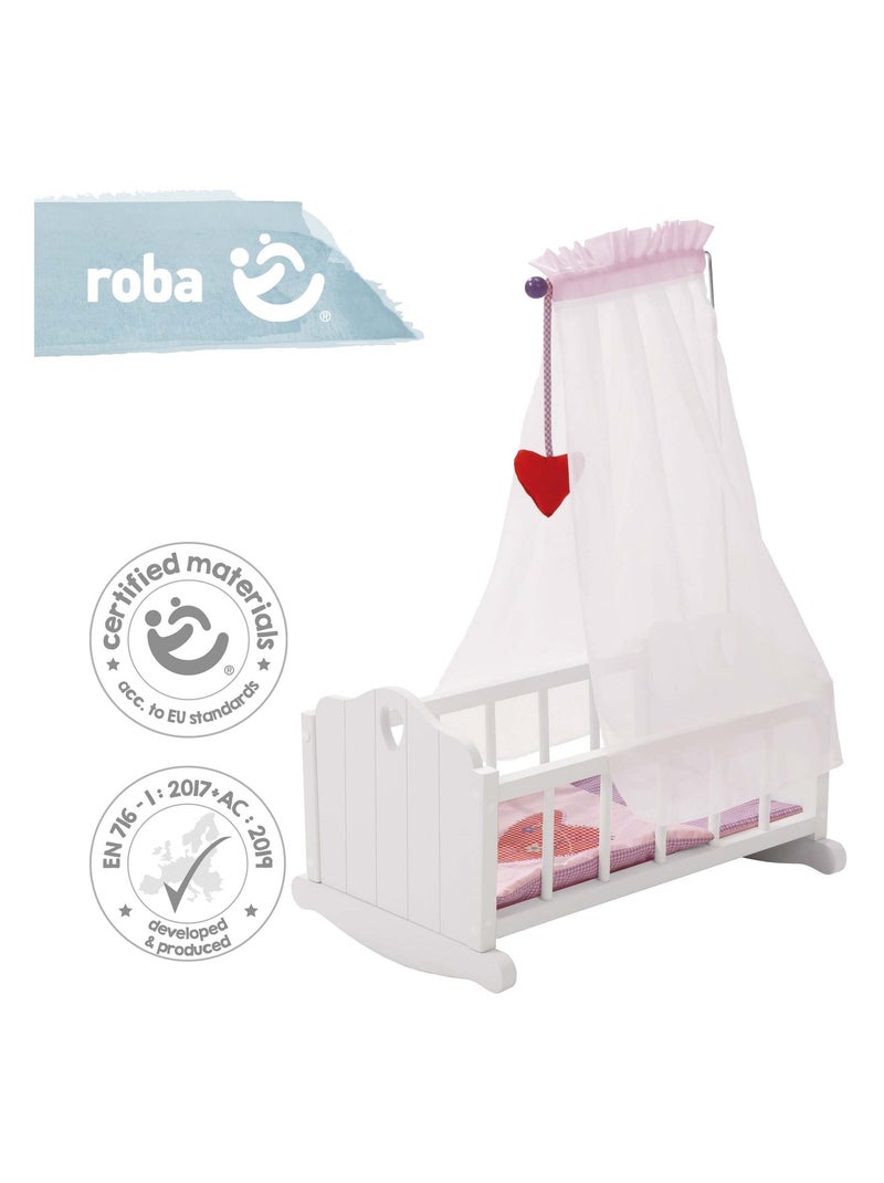 Berceau de poupée complet 'Fienchen' ROBA Blanc Mauve - Kiabi