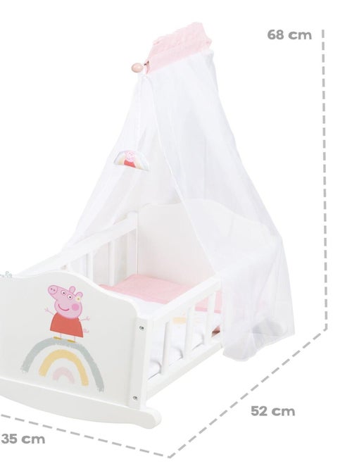 Berceau de poupée en bois avec linge de lit 'Peppa Pig' ROBA - Kiabi