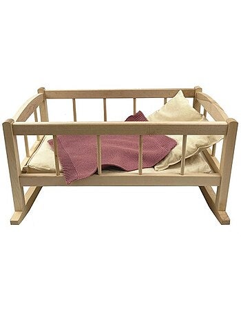 Berceau en bois avec couverture tricot