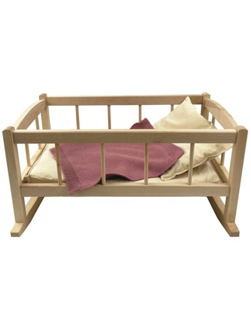 Berceau en bois avec couverture tricot - Kiabi