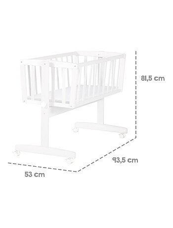 Berceau en bois avec roulettes à freins et matelas - ROBA