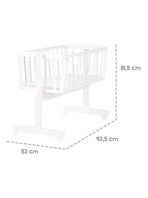 Berceau en bois avec roulettes à freins et matelas - ROBA - Kiabi