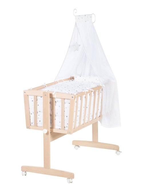 Berceau en hêtre Bio avec équipement complet - Motif étoiles - 'Roba sternenzauber' - Kiabi