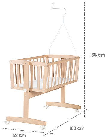 Berceau en hêtre Bio avec literie complète imprimée hibou 'Adam et Eule' ROBA