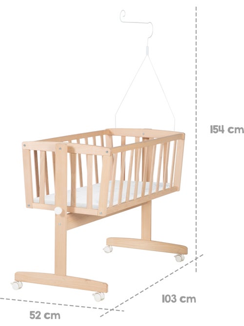 Berceau en hêtre Bio avec literie complète imprimée hibou 'Adam et Eule' ROBA - Kiabi