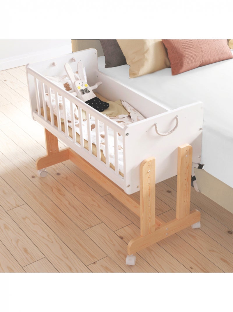 Berceau Lit Cododo 5 en 1 - ORNELLA - Matelas inclus Blanc Beige - Kiabi