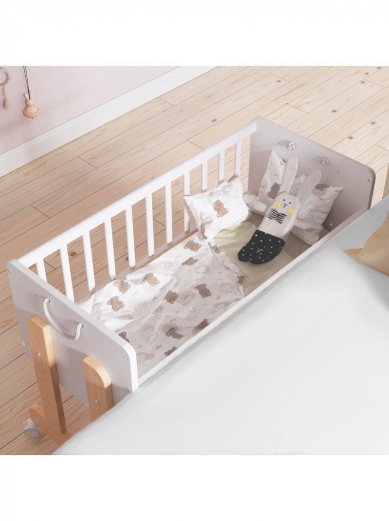 Berceau Lit Cododo 5 en 1 - ORNELLA - Matelas inclus Blanc Beige - Kiabi