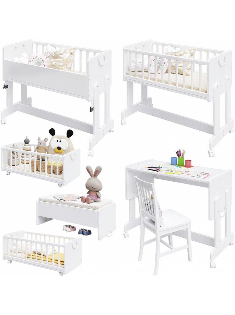 Berceau Lit Cododo 5 en 1 - ORNELLA - Matelas inclus Blanc - Kiabi