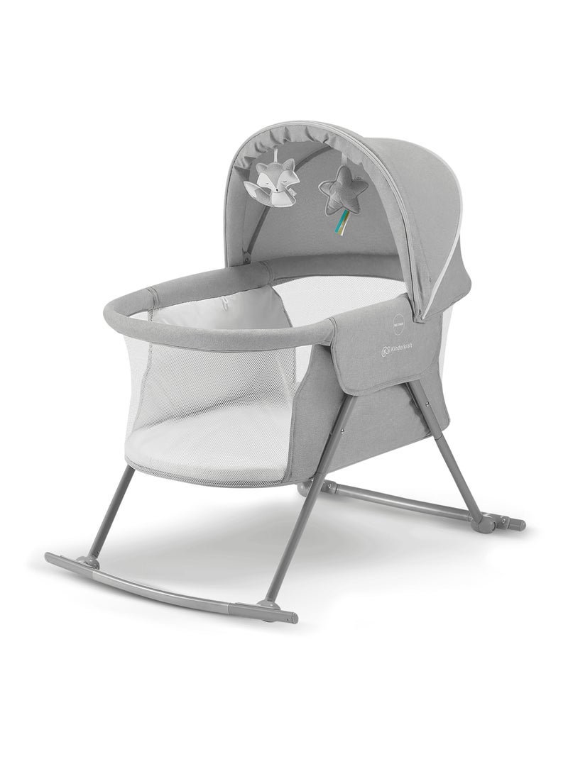 Berceau pliant 3 en 1 avec fonction lit de camping et bascule Gris - Kiabi