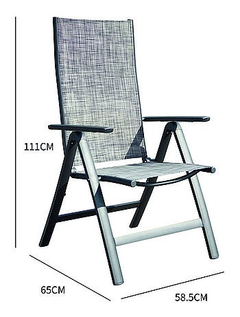 BERENA Lot de 2 fauteuils aluminium et toile PVC