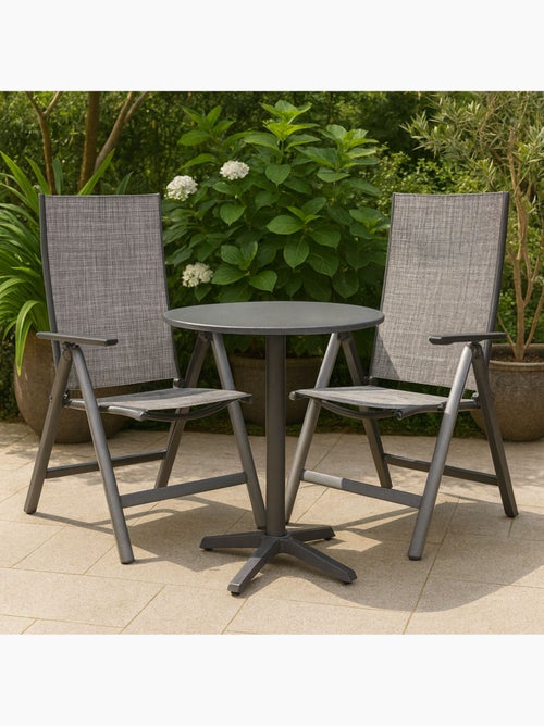 BERENA Lot de 2 fauteuils aluminium et toile PVC - Kiabi