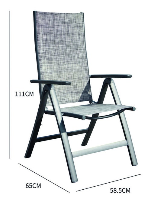 BERENA Lot de 2 fauteuils aluminium et toile PVC - Kiabi