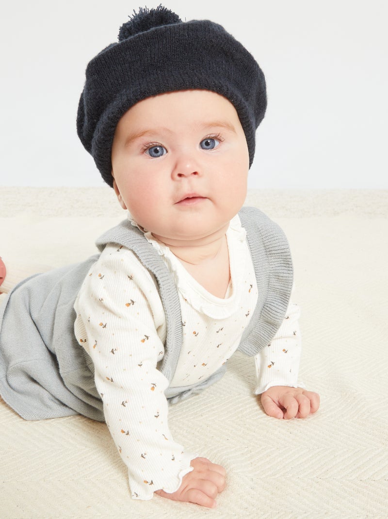 Beret à pompon doublé Bleu marine - Kiabi