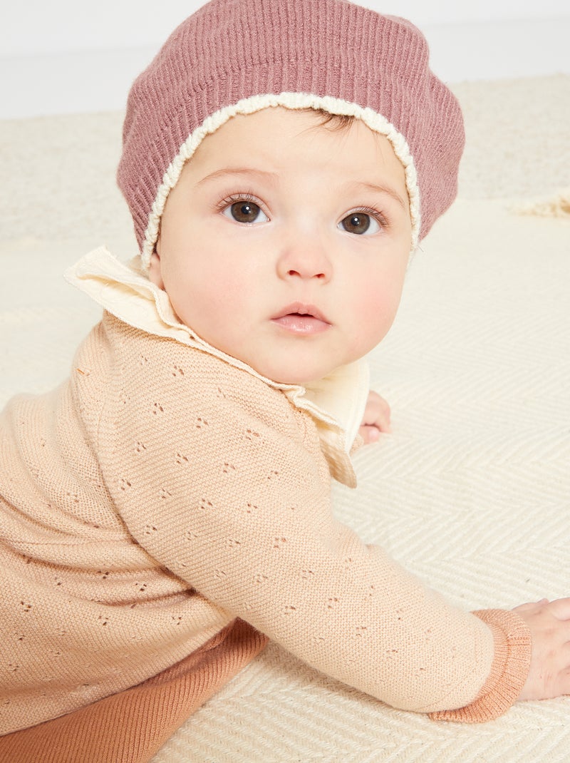 Béret avec pompon taupe - Kiabi