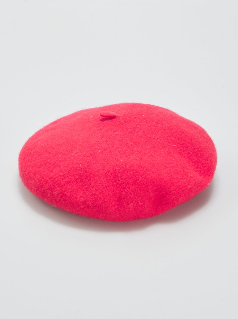 Béret chaud en laine Rouge - Kiabi