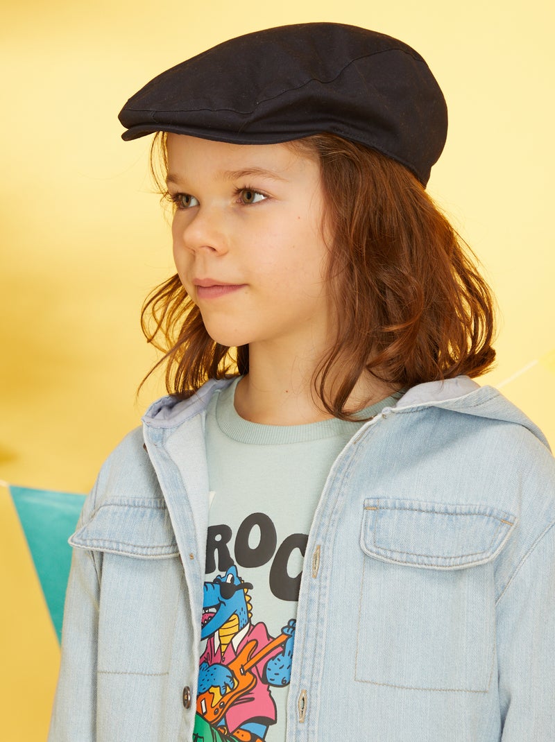 Béret en coton uni bleu marine - Kiabi