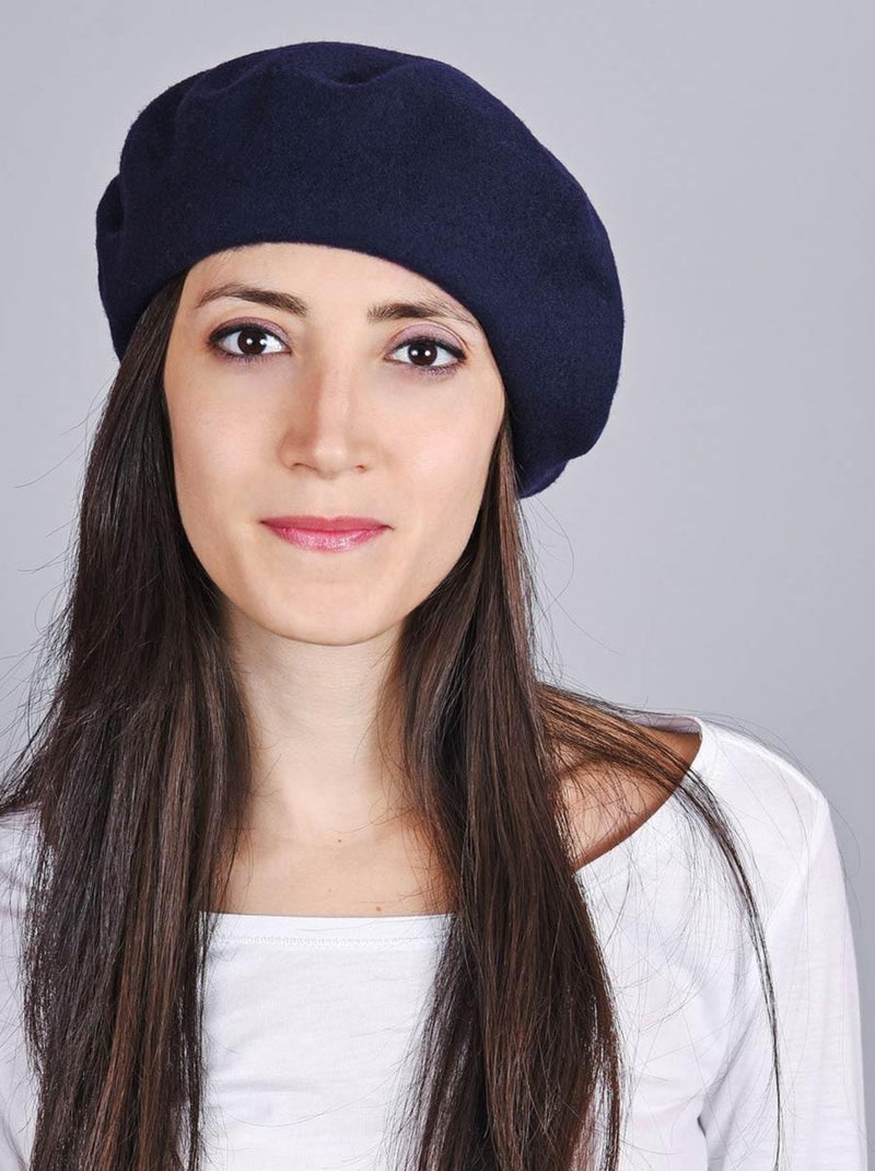 Béret Feutre de Laine Yva - Made in UE Bleu marine - Kiabi