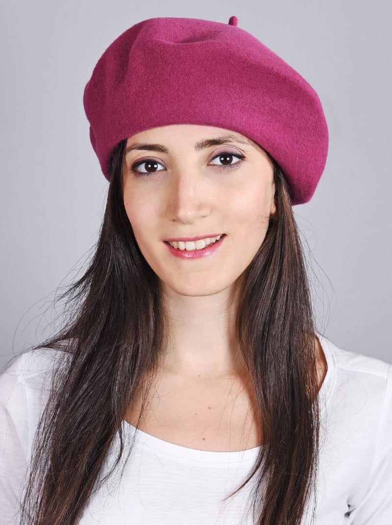 Béret Feutre de Laine Yva - Made in UE Rose fushia - Kiabi