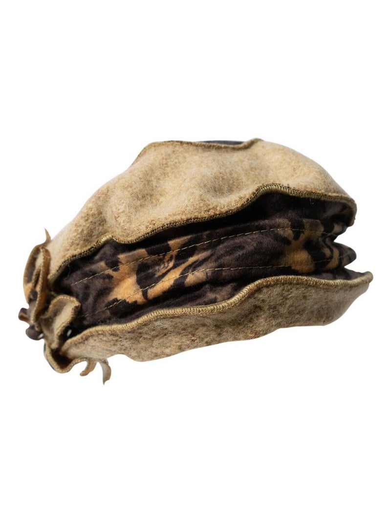 Beret motif PANTHERE Camel - Kiabi