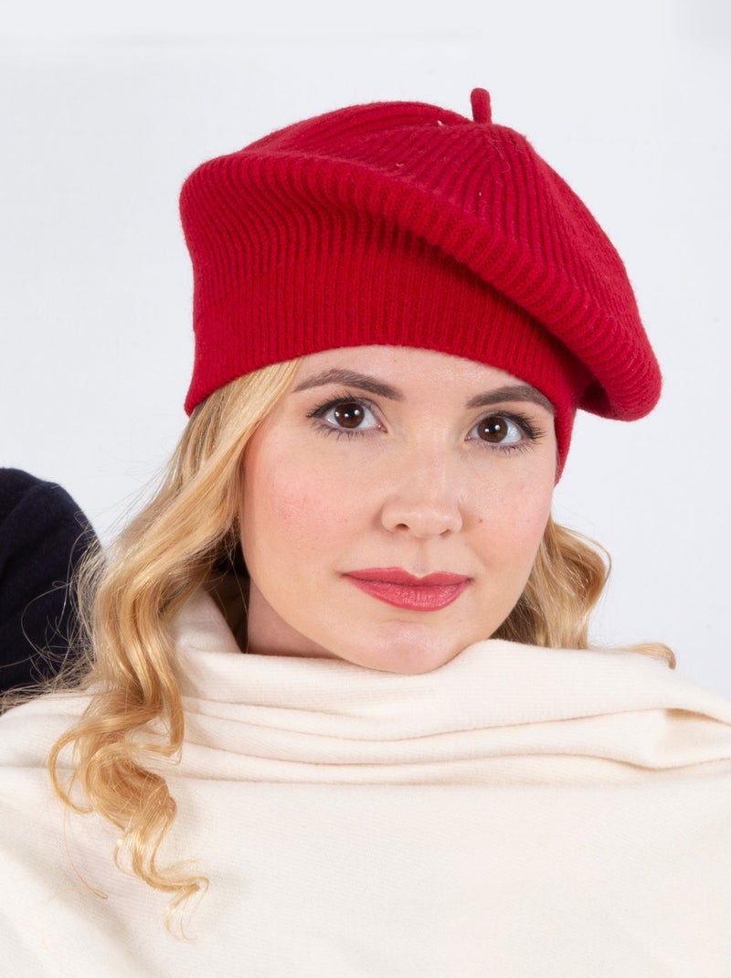 Béret ultra doux, en viscose, extensible et resistant femme Isotoner Rouge tomate - Kiabi