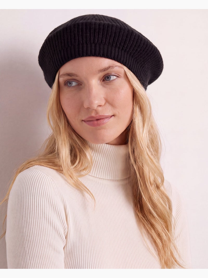 Béret ultra doux, en viscose, extensible et resistant femme Noir - Kiabi